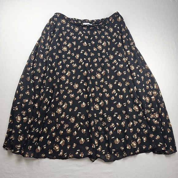 Pagani Design Dresses & Skirts - Pagani Women's Skirt Size 12 Black Brown Animal Print Flowy A-Line Casual